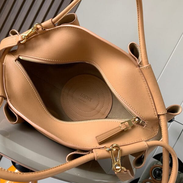 Loewe Small Paseo bag in shiny nappa calfskin(high-end grade) Khaki - Image 8