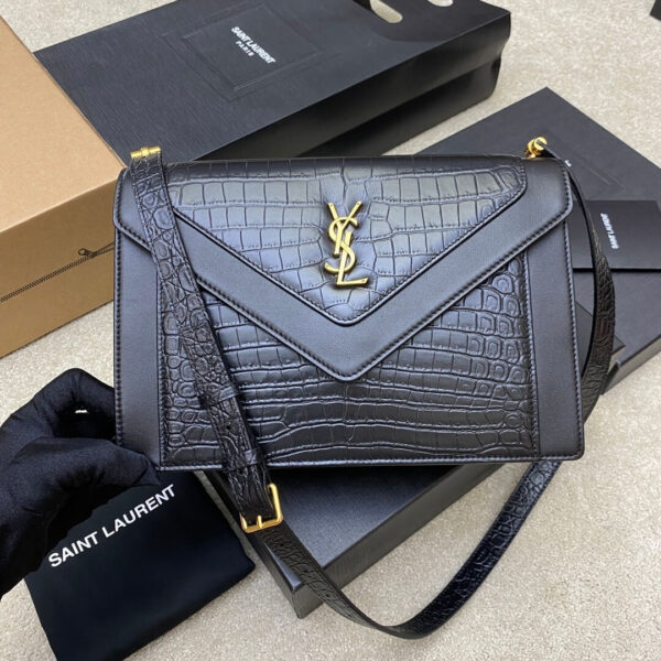 YSL Crocodile Embossed Gaby Satchel black - Image 2