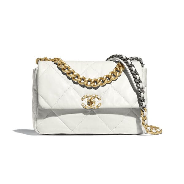 CHANEL 19 Large Handbag Beige