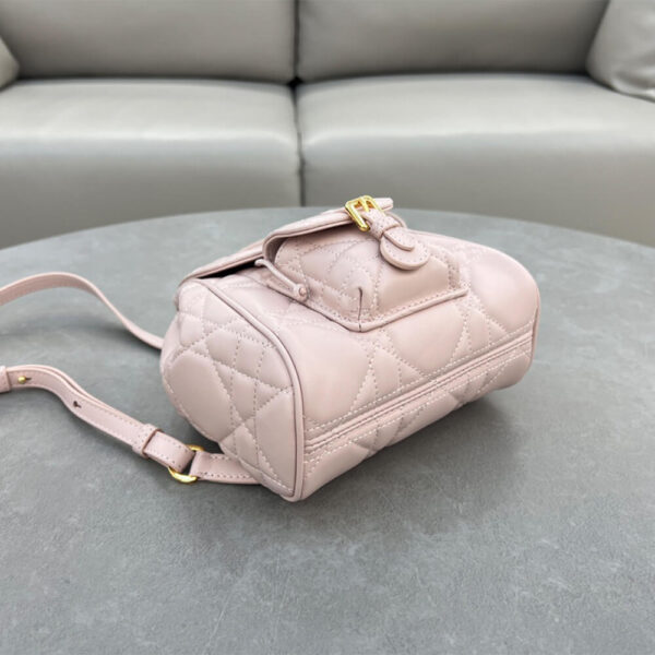 Small Dior Caro Backpack White - Image 4