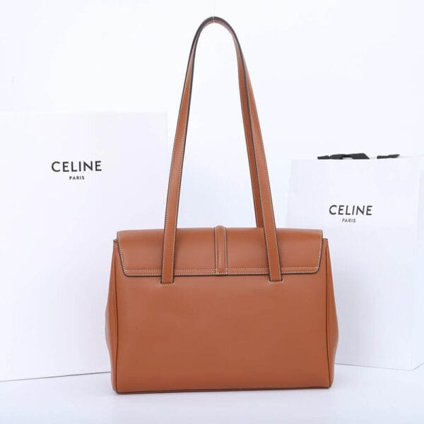 CELINE Medium Soft 16 Bag in Smooth Calfskin(High-end Grade) Khaki - Image 4