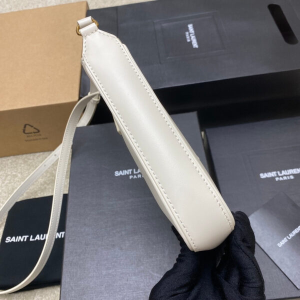 YSL Le 5 à 7 mini vertical bag in shiny leather Beige - Image 3