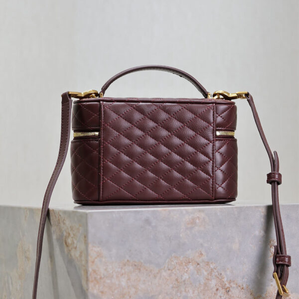 YSL GABY lambskin cosmetic bag Red - Image 4