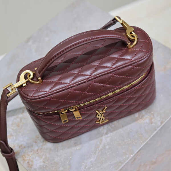 YSL GABY lambskin cosmetic bag Red - Image 5