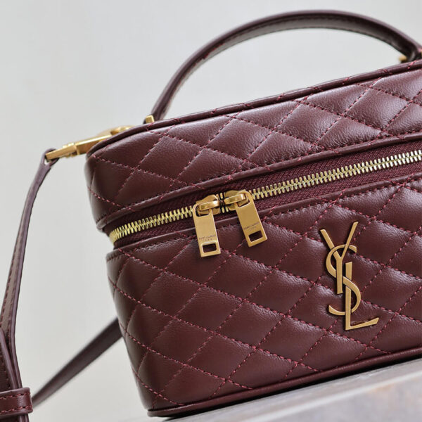 YSL GABY lambskin cosmetic bag Red - Image 7