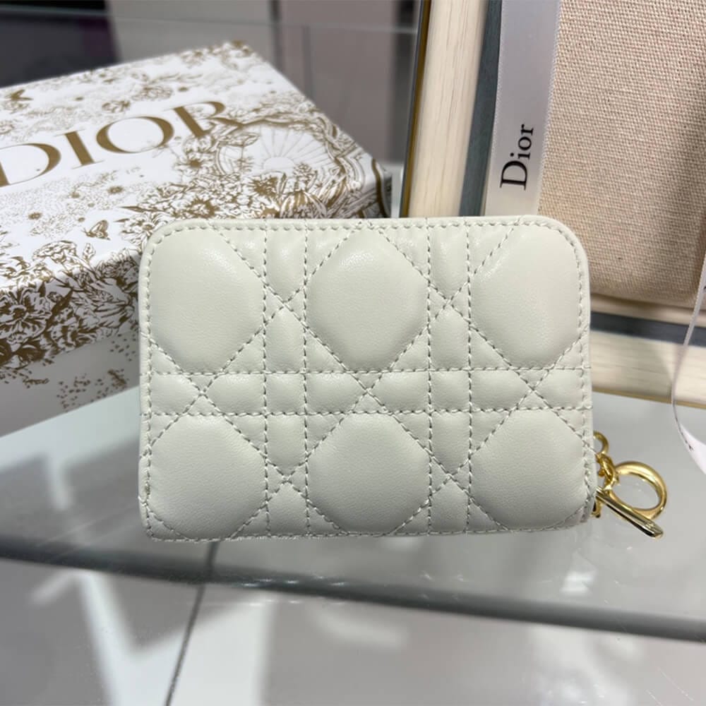 Lady Dior Voyageur Small Coin Purse White - Image 2