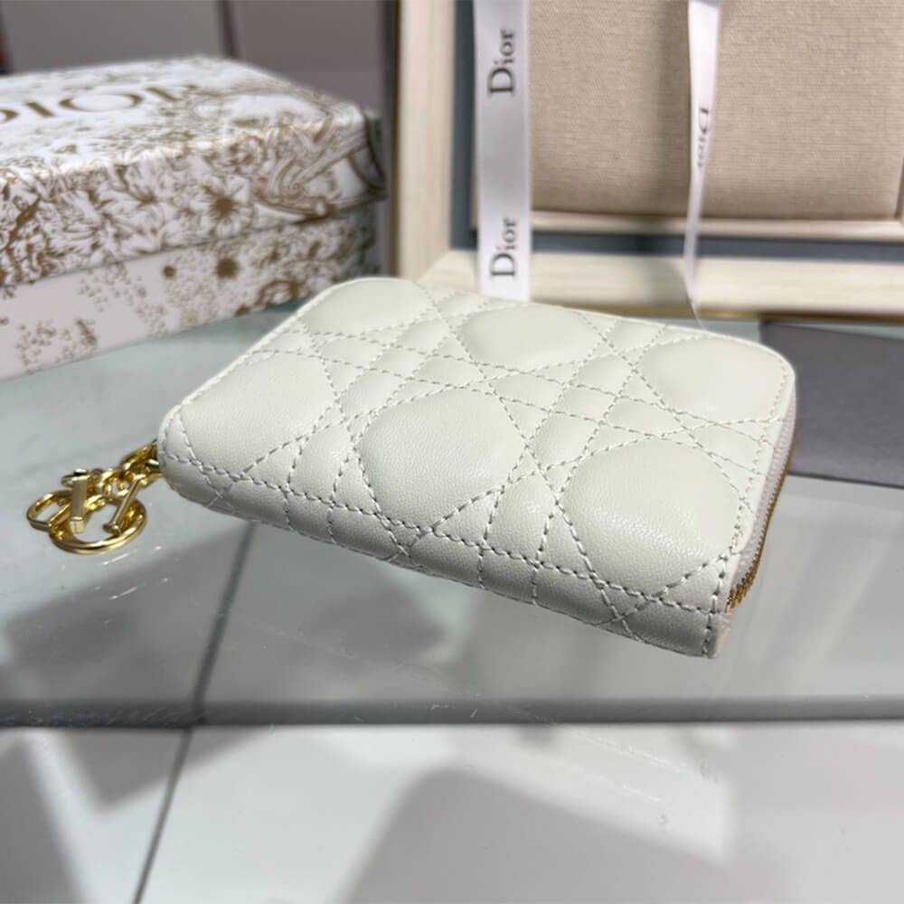 Lady Dior Voyageur Small Coin Purse White - Image 5