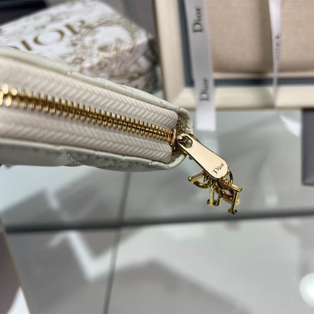 Lady Dior Voyageur Small Coin Purse White - Image 6