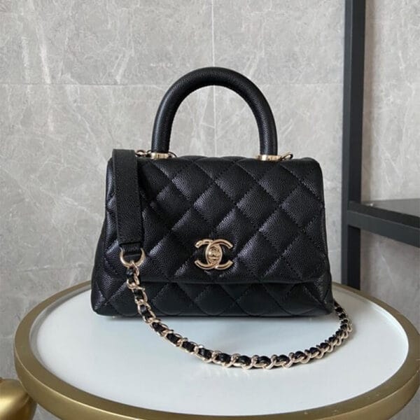 Chanel Coco handle flap shoulder bag Mini black - Image 2