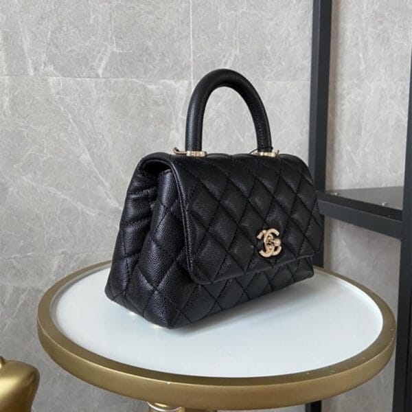 Chanel Coco handle flap shoulder bag Mini black - Image 3