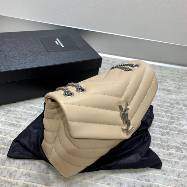 YSL LOULOU SMALL CHAIN BAG Beige - Image 3
