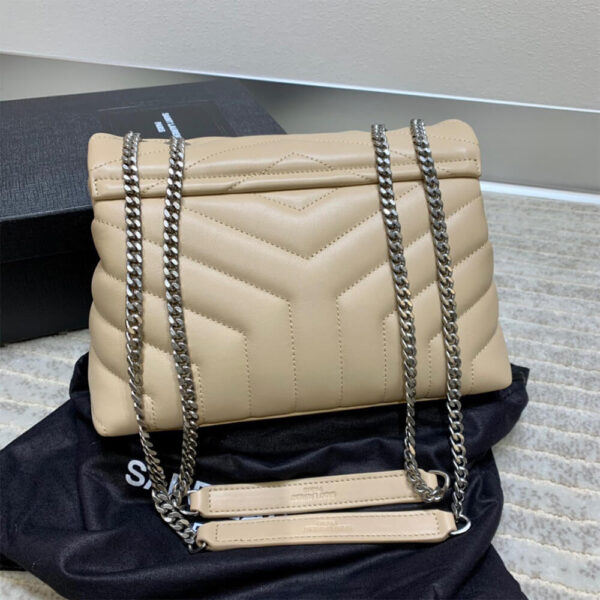 YSL LOULOU SMALL CHAIN BAG Beige - Image 4