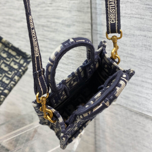 Mini Vertical Dior Book Tote black - Image 8
