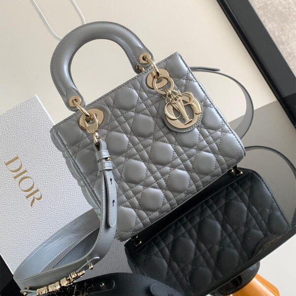 Small Lady Dior My ABCDior Bag Medium grey - Image 2
