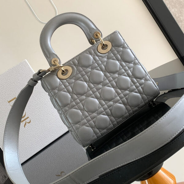 Small Lady Dior My ABCDior Bag Medium grey - Image 4