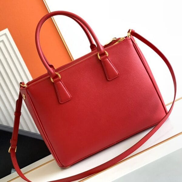 Large Prada Galleria Saffiano leather bag Red - Image 4