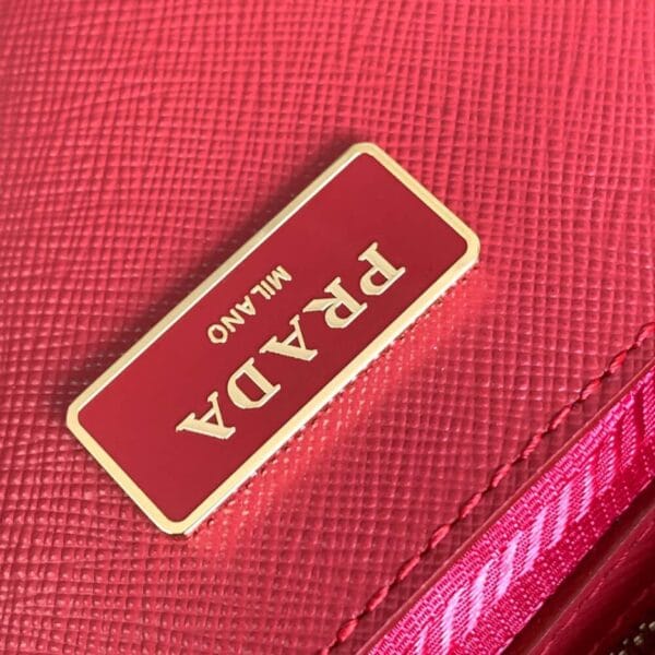 Large Prada Galleria Saffiano leather bag Red - Image 7